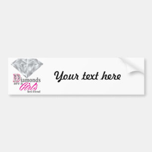 Diamonds zijn de beste vriendin van een meisje bumpersticker
