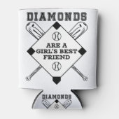 Diamonds zijn een meisjes beste vriend - grappig h blikjeskoeler (Voorkant)