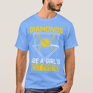 Diamonds zijn een Meisjes Beste Vriend Softbal Spe T-shirt