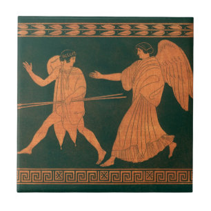 Diana en een engel, Vintage Romeinse mythologie Tegeltje