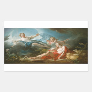 Diana en Endymion door Jean-Honoré Fragonard Rechthoekige Sticker