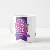 Diana letter D crest roze eenhoorn naam betekent Koffiemok (Voorkant links)