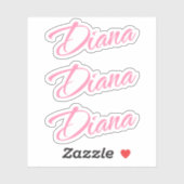 Diana Nom décoratif en rose x3 Sticker (Feuille)