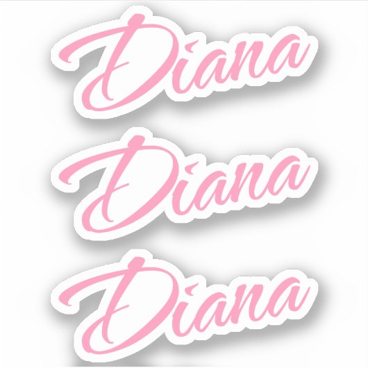 Diana Nom décoratif en rose x3 Sticker (Devant)