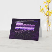 Diana Nom Prénom lila retro Carte Anniversaire (Fleur jaune)