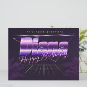 Diana Nom Prénom lila retro Carte Anniversaire (Debout devant)