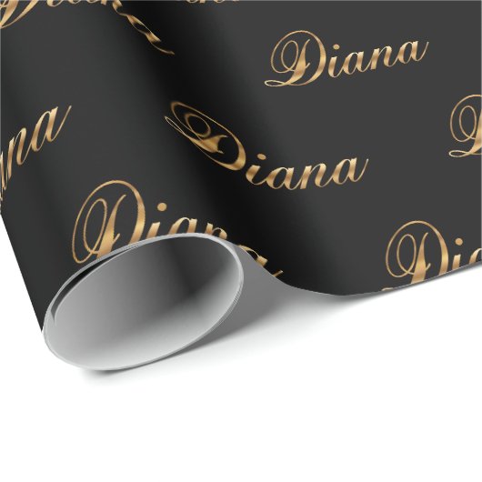Diana papier cadeau lettrage doré (Coin rond)