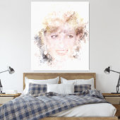 Diana The People's Princess Waterverf Portrait Canvas Afdruk (Insitu (Slaapkamer))