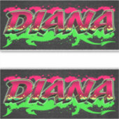 Diana Vorname Name Graffiti Aufkleber Sticker (Voorkant)