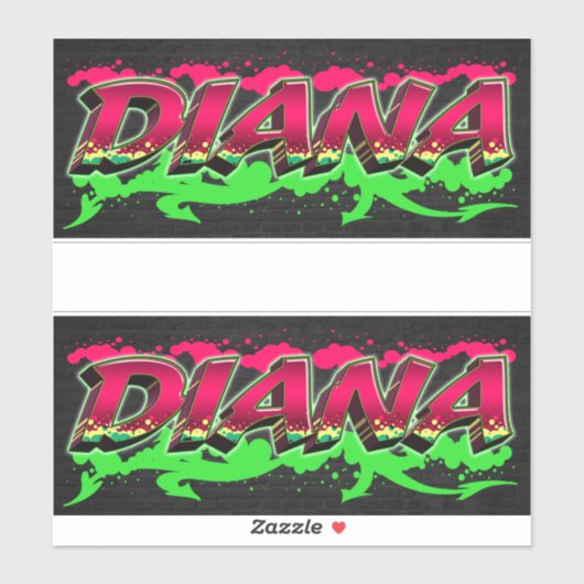 Diana Vorname Name Graffiti Aufkleber Sticker (Vel)