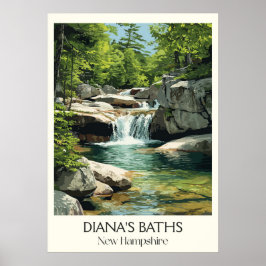 Diana's Baths New Hampshire Falls Poster