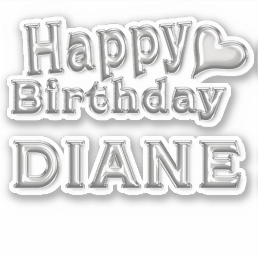 Diane Happy Birthday Autocollants (Devant)