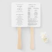 Diane hedendaagse chique moderne bruiloft programm handwaaier (Voorkant en achterkant)