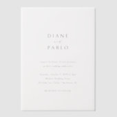 Diane hedendaagse chique moderne bruiloft vellum uitnodigingen (Voorkant)