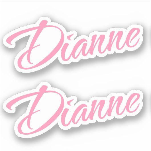 Dianne Naam in Roze x2 Sticker (Voorkant)