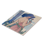 Dianthus (Vier bloemen), Alphonse Mucha Tegeltje (Zijkant)