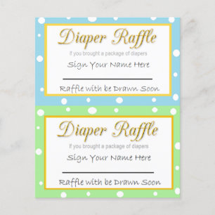 Diaper Baby shower Game Blue en Green Flyer