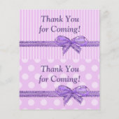 Diaper Baby shower Game, Paarse Bow Shabby (Achterkant)