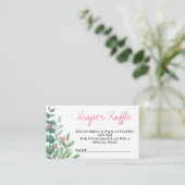 Diaper Baby shower Raffle Eucalyptus Greenery Informatiekaartje (Staand voorkant)