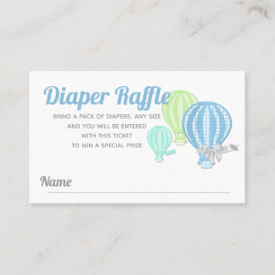 Diaper Baby shower warme luchtballon voor Raffle Visitekaartje