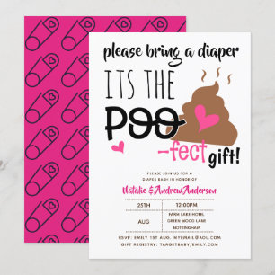 DIAPER BASH - Funny Poop POOFECT Emoji Baby shower Kaart