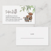 Diaper Kaart Raffle Enclosure Greenery Koe Thema (Voorkant / Achterkant)