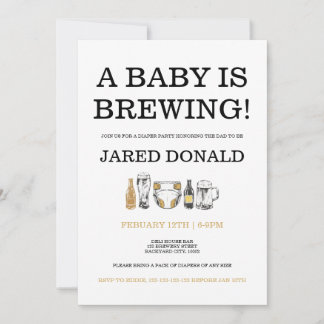 Diaper Kegger Invitation Beer & Diapers Dad Shower Kaart