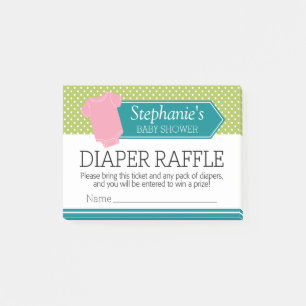 Diaper over riffelkaartjes - Baby shower game roze Post-it® Notes