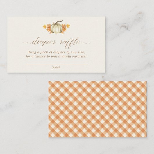 Diaper Raffle - Autumn Herfst Baby shower | Informatiekaartje (Voorkant / Achterkant)