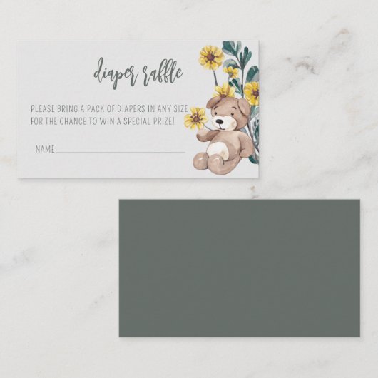 Diaper Raffle Boho Rustic Baby shower Informatiekaartje (Voorkant / Achterkant)