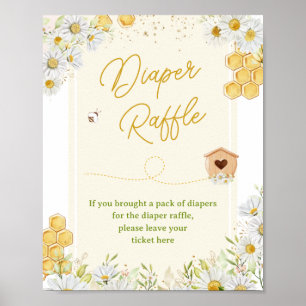 Diaper Raffle Bumblebee Honey Baby shower Sprinkle Poster