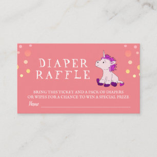 Diaper Raffle Cute Pink Unicorn Baby Girl Informatiekaartje