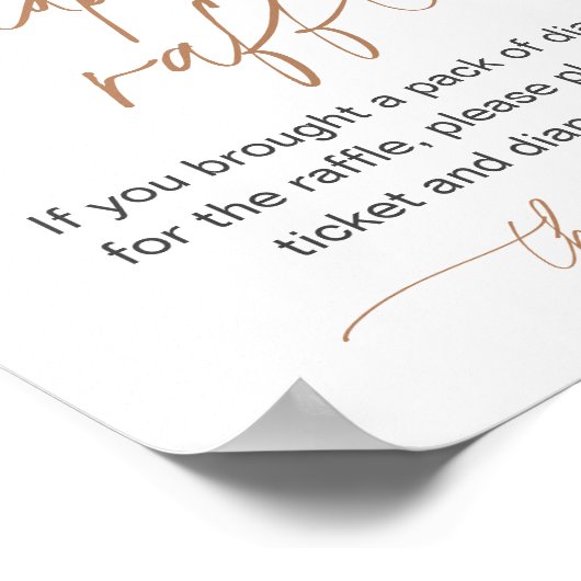 Diaper Raffle Game Twinkle Little Star-Baby shower Poster (Hoek)