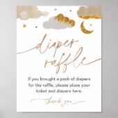 Diaper Raffle Game Twinkle Little Star-Baby shower Poster (Voorkant)