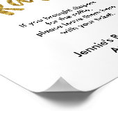 Diaper Raffle Gold Glitter Baby shower Display Poster (Hoek)