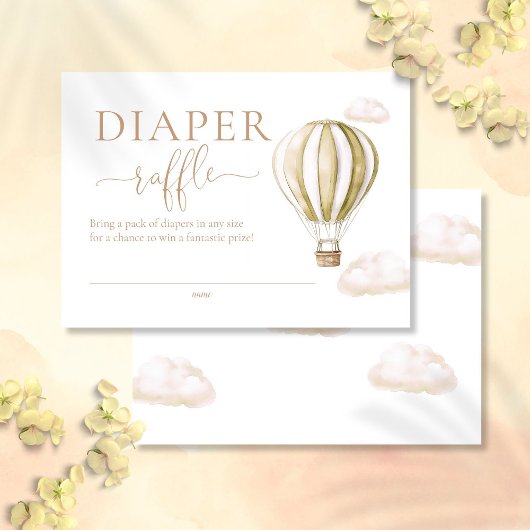 Diaper Raffle Hot Air Balloon Baby Shower Informatiekaartje