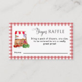 Diaper Raffle Locally Grown Baby Shower Gingham Informatiekaartje (Voorkant)