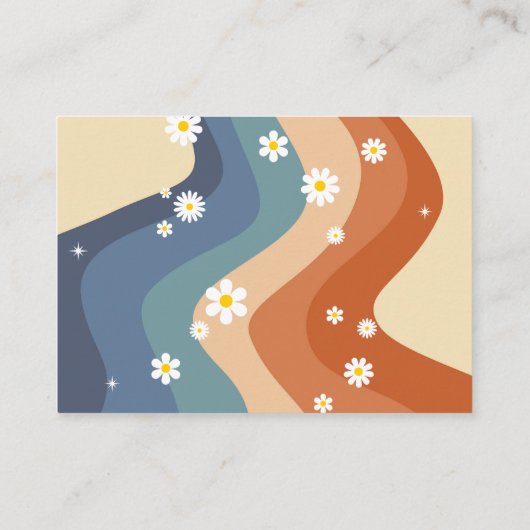 Diaper Raffle Retro Rainbow Hippie Daisy Informatiekaartje (Achterkant)