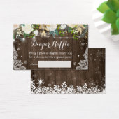 Diaper Raffle Rustic Wood Floral String Lights Visitekaartje (Bureau)