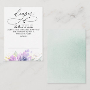 Diaper Raffle Soft Greenery Baby shower Ticket Informatiekaartje