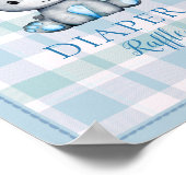 Diaper Raffle Table Cute Grey Beer Baby shower Poster (Hoek)
