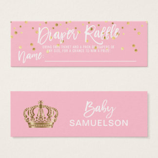 DIAPER RAFFLE Ticket Baby shower princesse rose