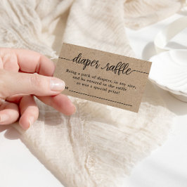 Diaper Raffle Ticket, Baby shower van Rustic Kraft Informatiekaartje