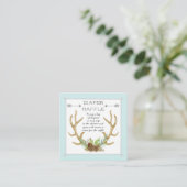 Diaper Raffle Ticket Deer Antlers Rustisch bos (Staand voorkant)