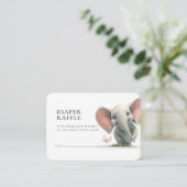 Diaper Raffle Ticket Elephant Blue Boy Informatiekaartje (Staand voorkant)
