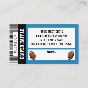 Diaper, Raffle Ticket, Sport, Football Baby shower Informatiekaartje