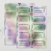 Diaper Raffle Tickets Cute Rainbow Baby shower Kaart (Voorkant / Achterkant)