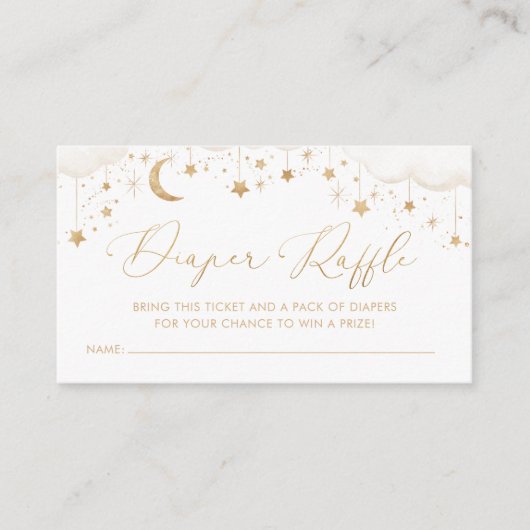 Diaper Raffle Twinkle Little Star-Baby shower Informatiekaartje (Voorkant)