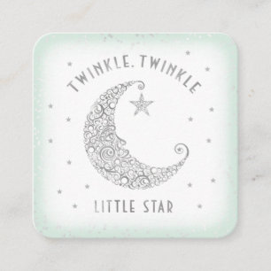 Diaper Raffle Twinkle Little Star Baby shower Mint Informatiekaartje