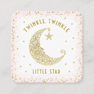 Diaper Raffle Twinkle Little Star Baby shower Roze Informatiekaartje